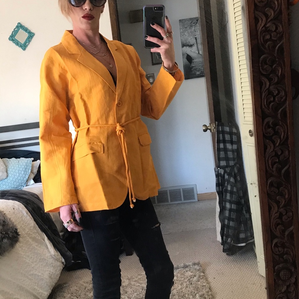 BNWT Anthropologie Back Beat Linen Blazer